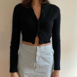Black cropped cardigan
